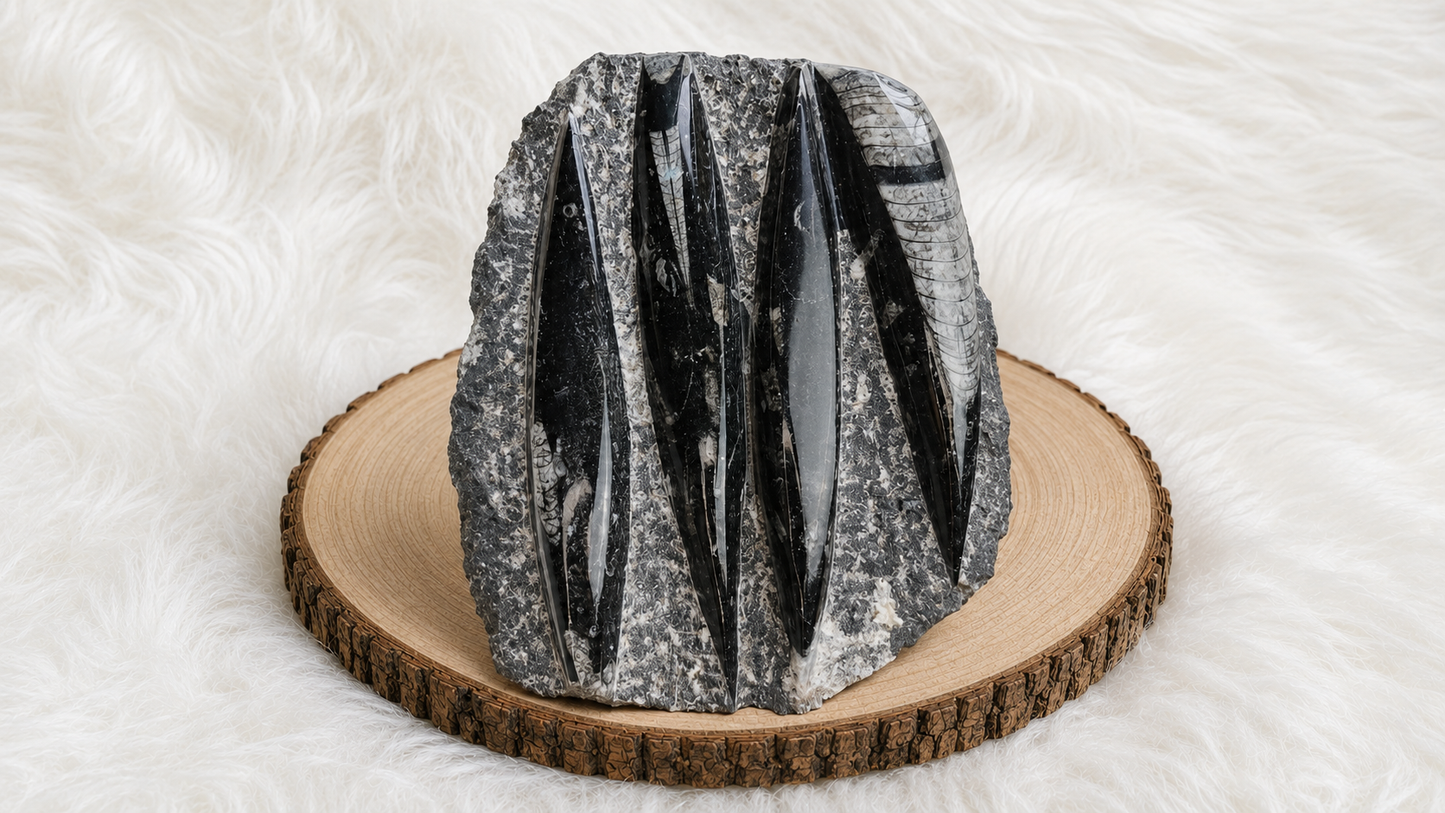 Premium Orthoceras Fossil Plate  0.81 kg
