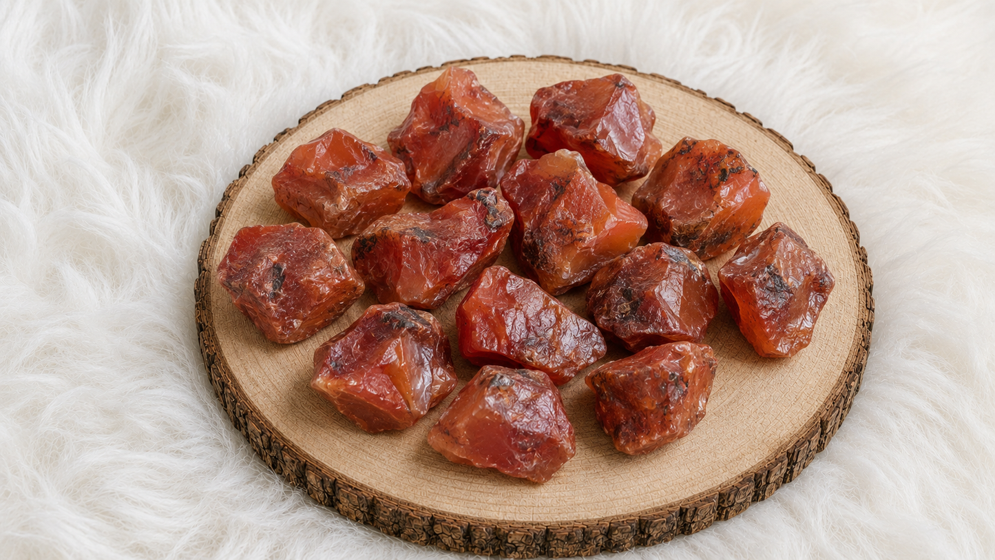 Carnelian Natural Crystal - 100 gm