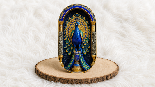 Pyrite – Lapis Peacock Frame