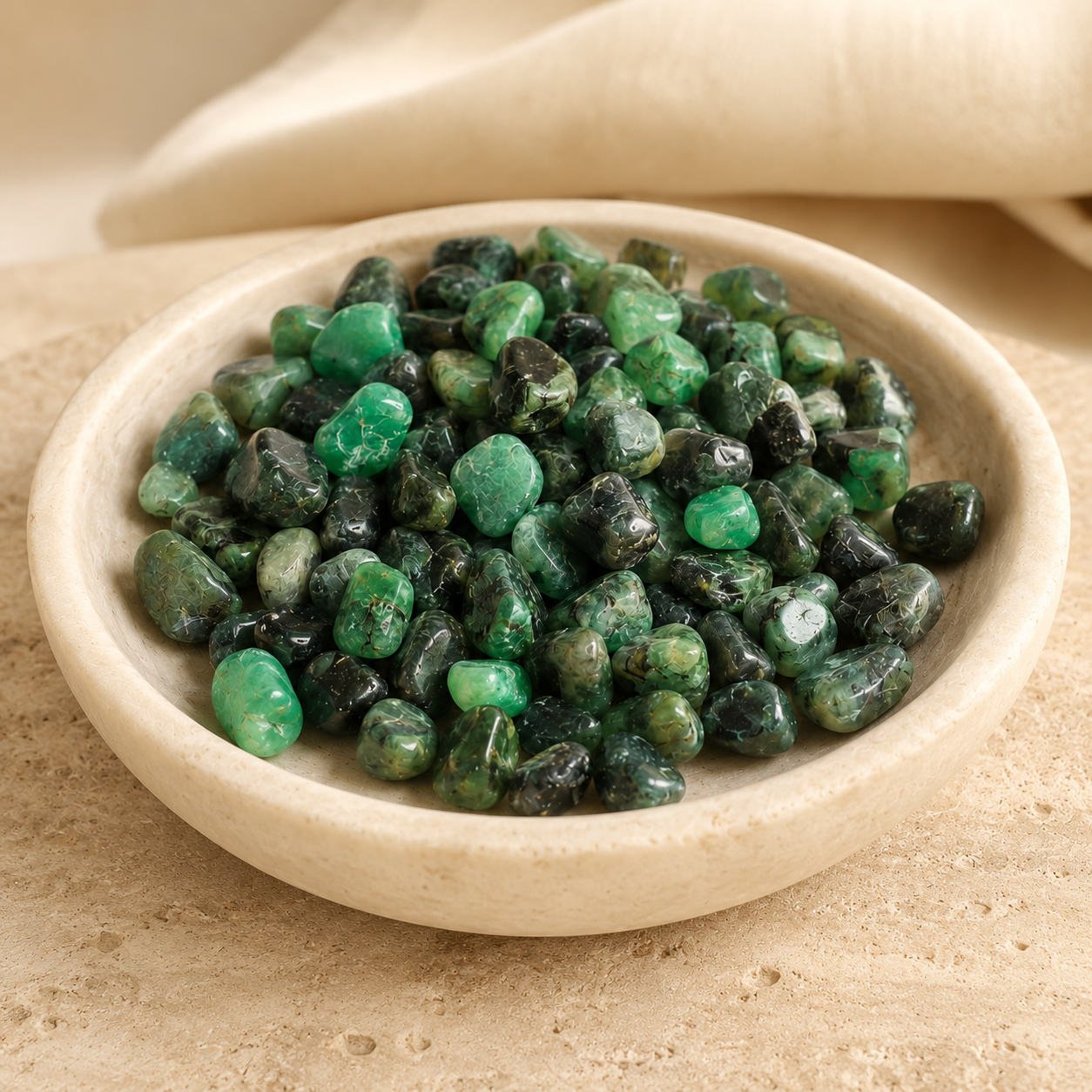 Natural Emerald Tumble - 100gm