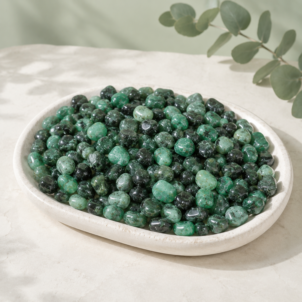 Natural Emerald Tumble - 100gm
